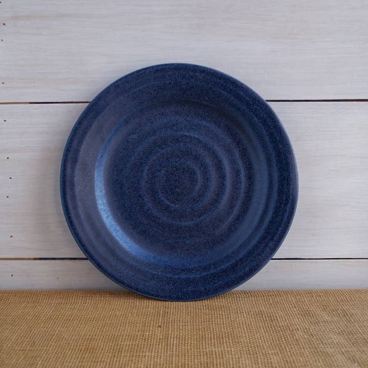 Rowe Pottery - Wholesale Dinner Plate - Farmhouse Ridges Dinner Plate - Denim