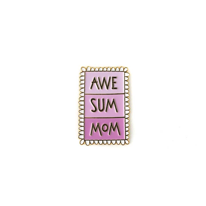 Awe Sum Mom Enamel Pin for wholesale by carolyndraws