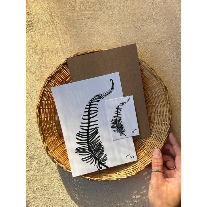 Euca Design - Wholesale Art Print - Simple Illustration: Fern No. 2 Line Drawing Art Print