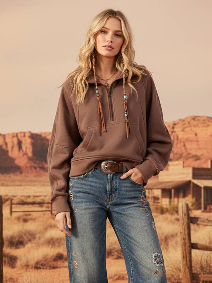 MOLETOM COM GOLA MEIO ZÍPER por atacado de Sewn and Seen