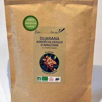 Polvere di guaranà biologico selvatico 100g. per la vendita all'ingrosso da parte di Biodiversiterre