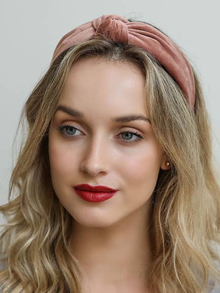Velvet Turban Twist Knot Headband for wholesale by Leto Accessories