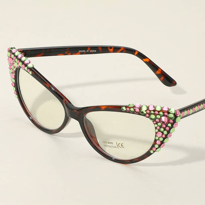 Sensibling Corp. - Wholesale Sunglasses - Women's - Bubbly Austrian Crystal Cat Eye Optical Glasses3