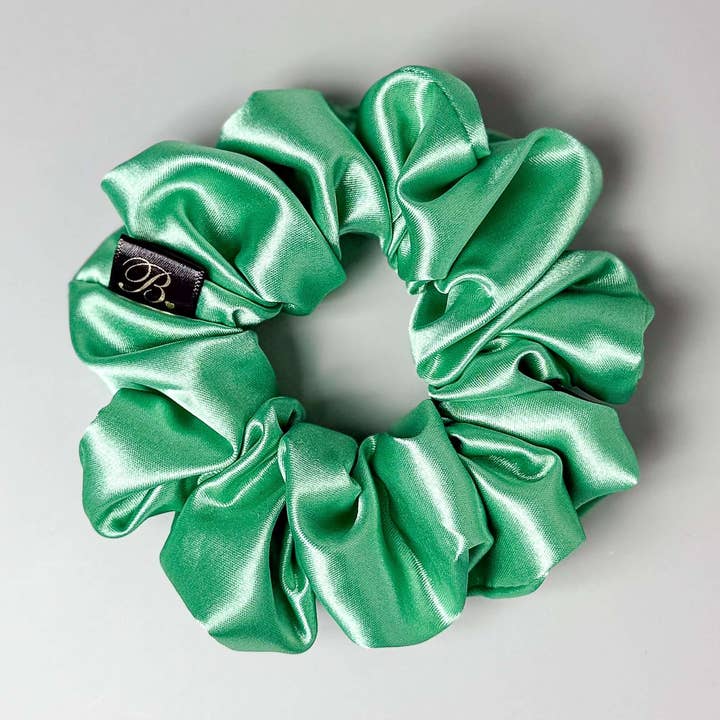 Satin Scrunchie in Mint for wholesale by B. LUVV & CO.