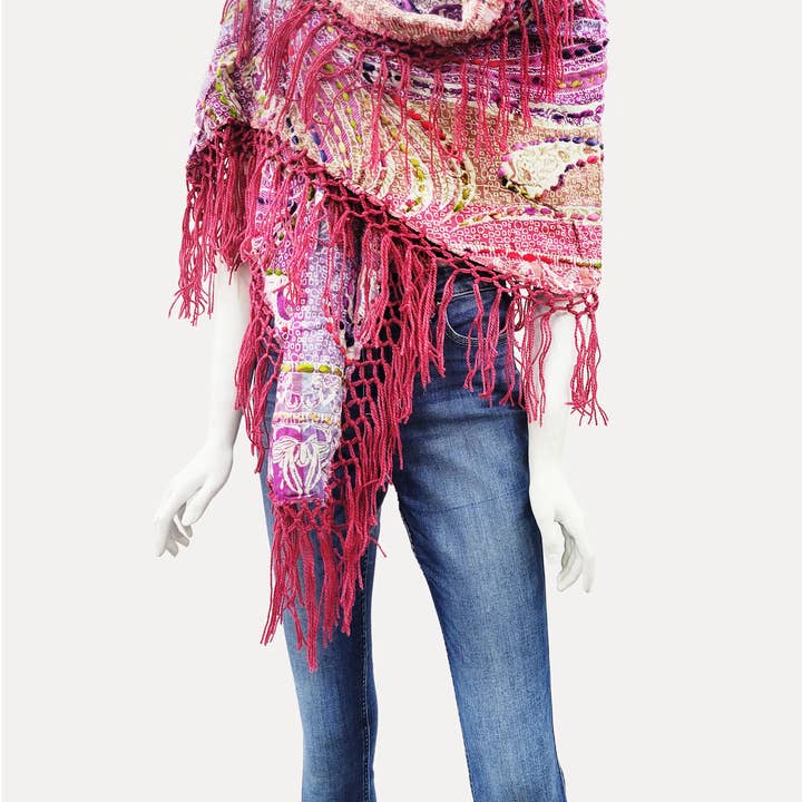 Raj Trading & Imports (USA) Inc. - Wholesale Scarf – Women's - Jody Thick Stitch Marquise Diamond Shape Scarf Shawl3