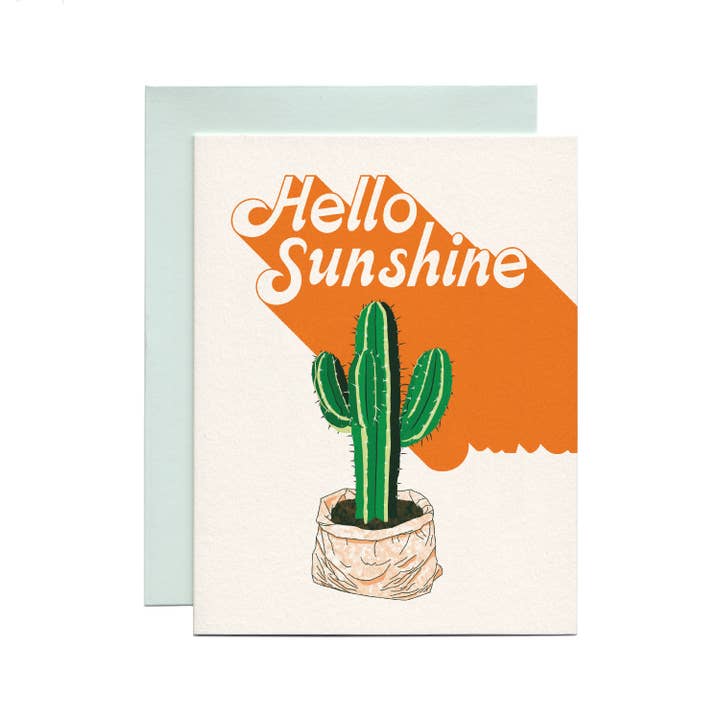 Tarjeta de felicitación con diseño de cactus «Hello Sunshine» para venta al por mayor de Nowhere In Paradise