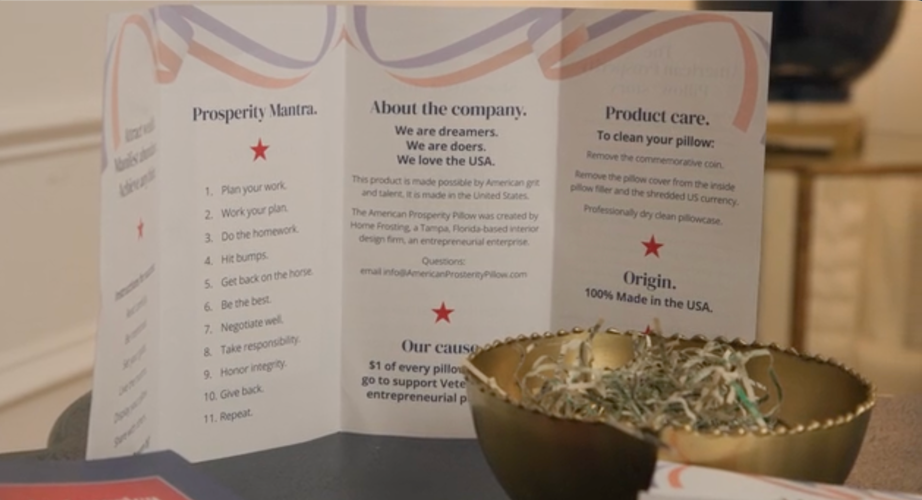 American Prosperity Pillow - America 250 licensee - Wholesale Throw/Decorative Pillow - America250 licensed -American Prosperity Freedom PillowTM7