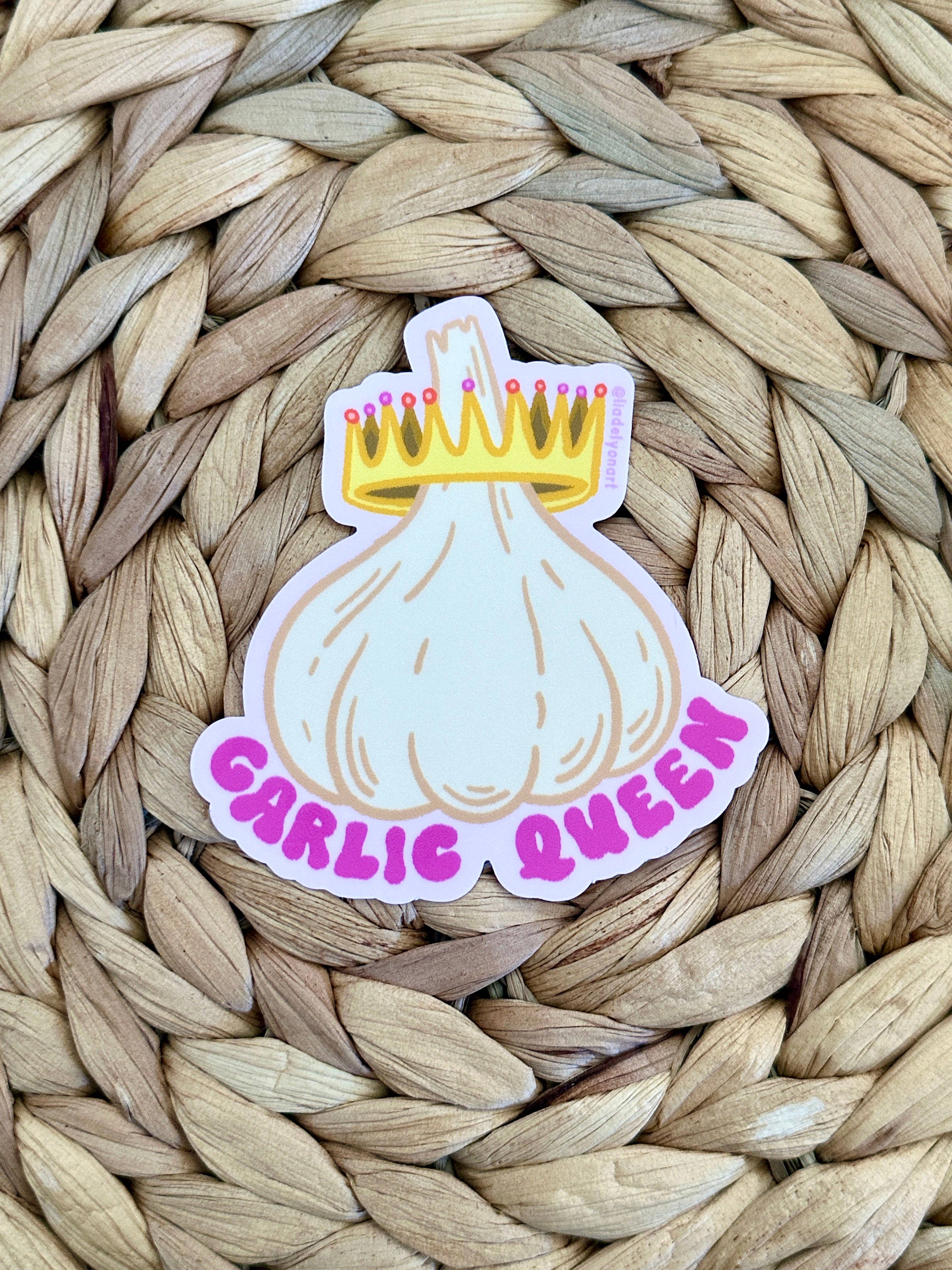 liadelyonart - Wholesale Sticker - Garlic Queen Vinyl Sticker, 3x2.85 in.10