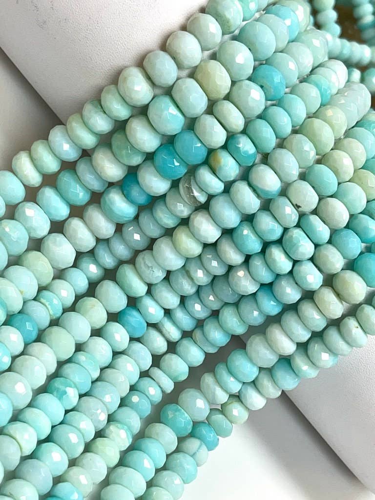 TRIVENI USA INC - Wholesale Beads - 4-5mm AAA Faceted Blue Shaded Peruvian Opal  Gemstone6