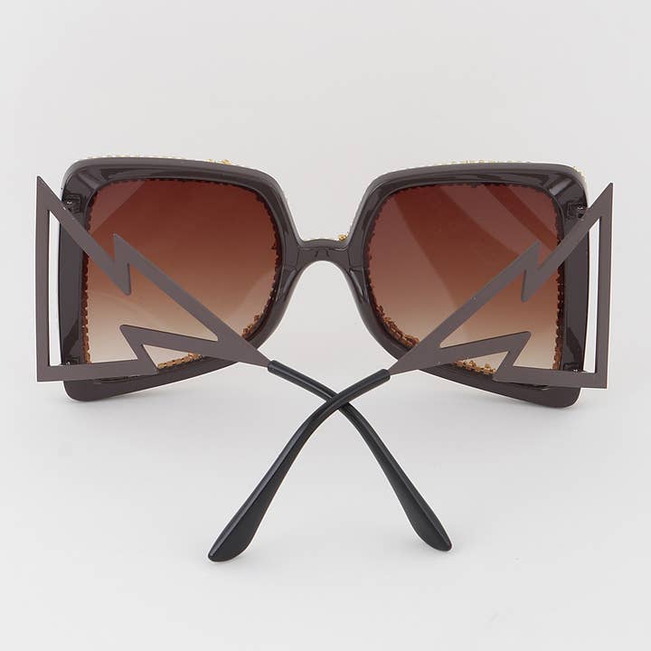 Multicolor Gafas de sol extragrande deslumbradas Lightning Bolt de venta al por mayor en Faire3