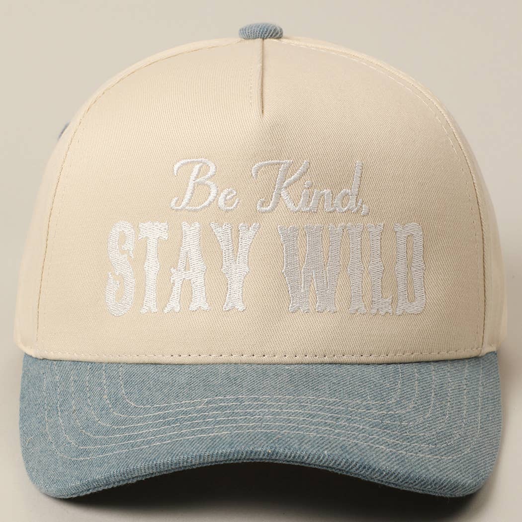 Fashion City - Wholesale Trucker Hat - Unisex - Be Kind Stay Wild Lettering Embroidery Trucker Hat30