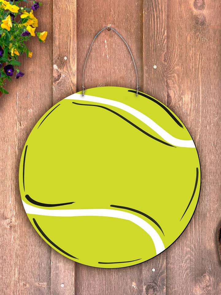 Outdoor Metal Art Tennis Ball for wholesale by Steel Southern Designs