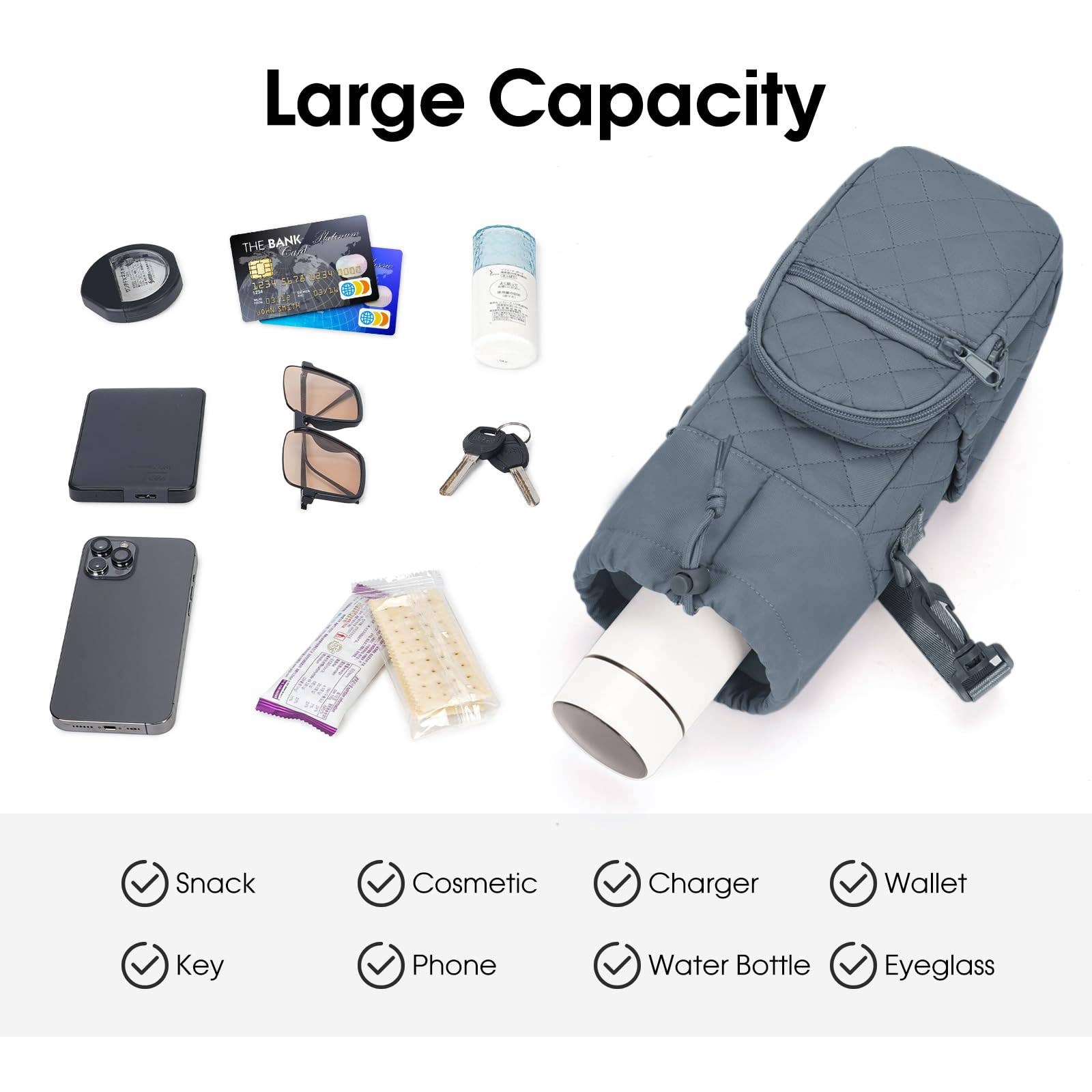 wandf - Wholesale Bottle Rack/Holder - Insulated Water Bottle Holder with Strap and Phone Pocket73