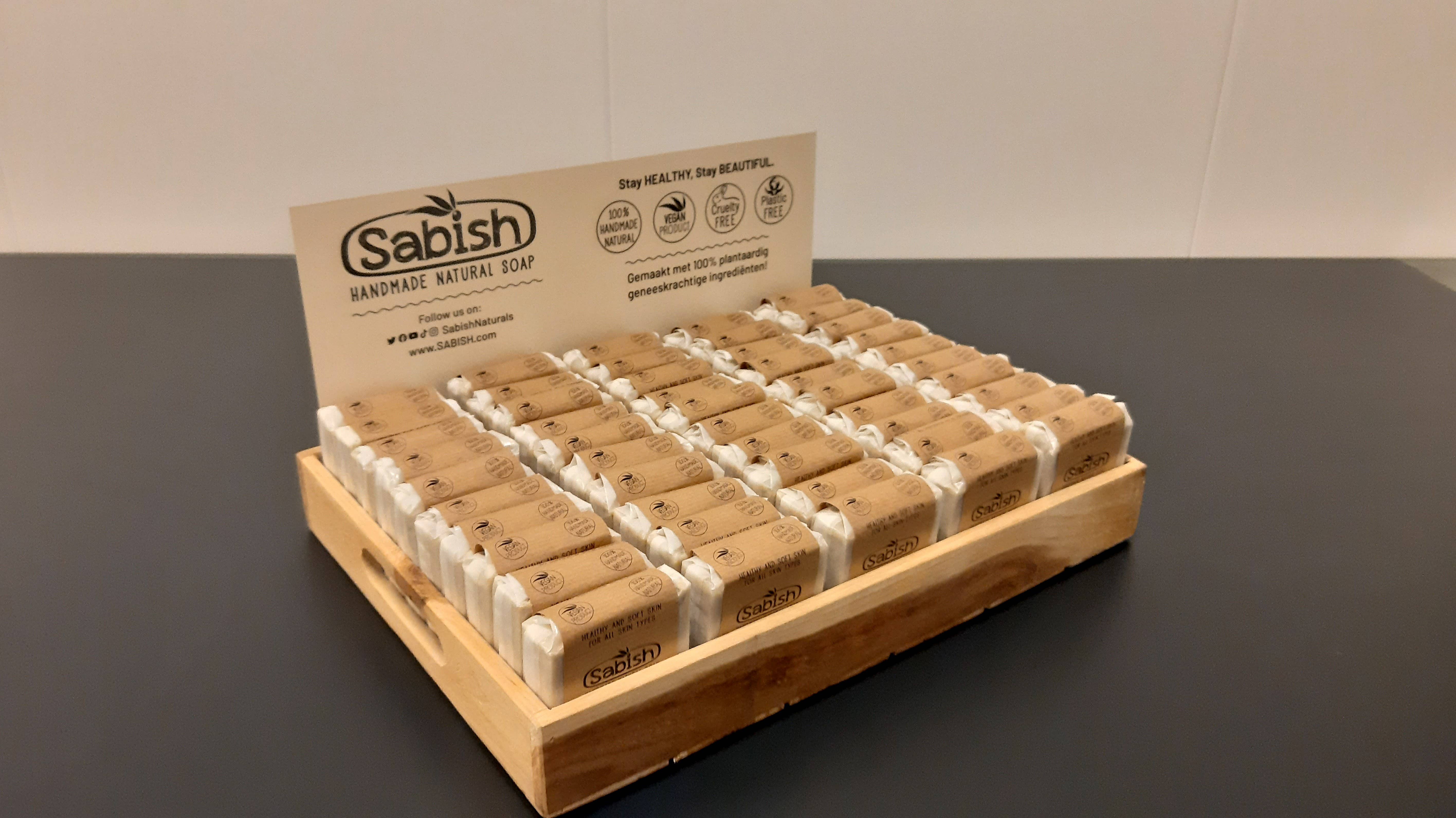 Sabish Naturals - Wholesale Bar Soap - Teak Wood Display of Soap Bars - (50pcs) Lavender Dreams1
