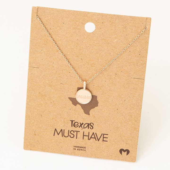 Texas Coin Pendant Necklace for wholesale by Fame Accessories