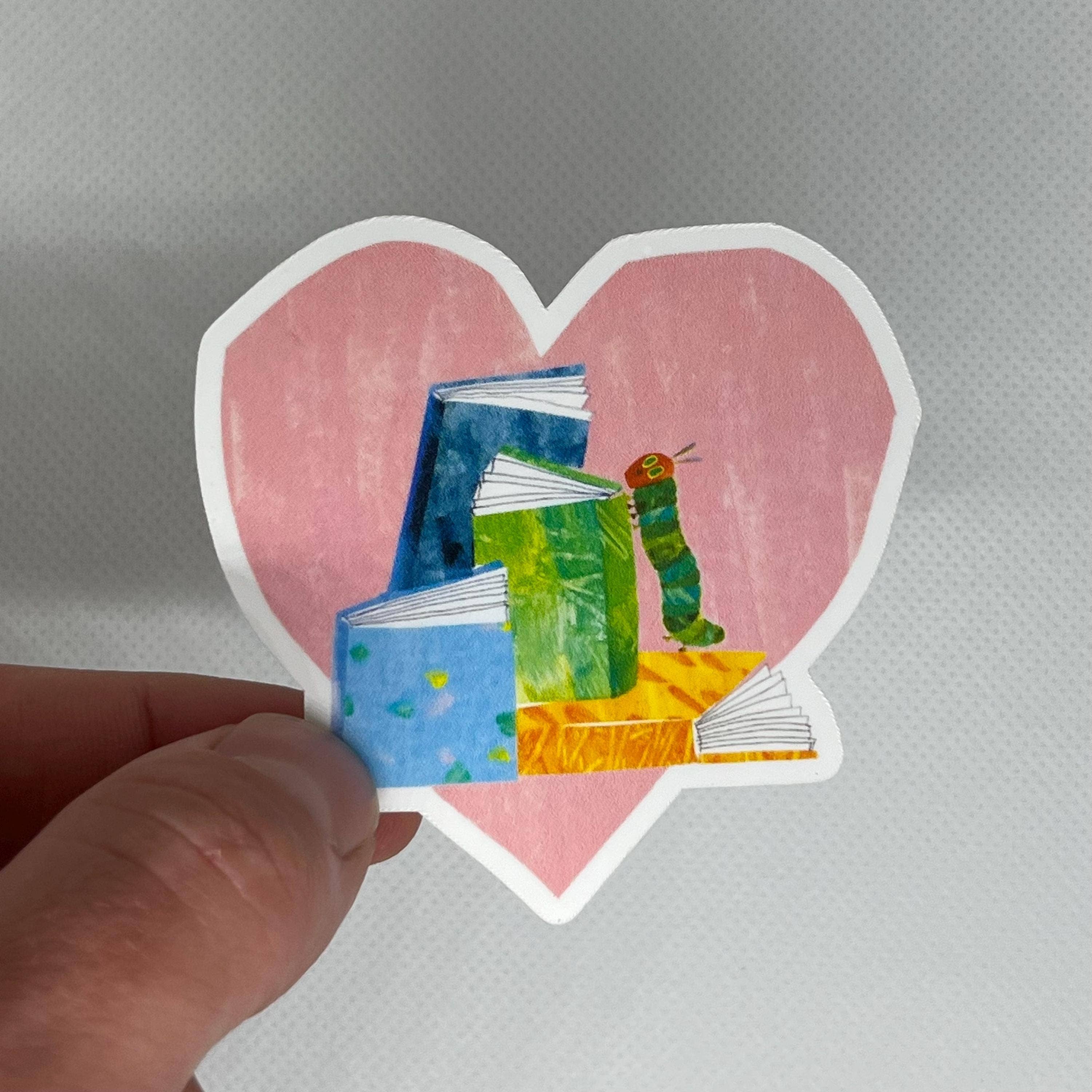 Literary by Ava - Wholesale Sticker - The Very Hungry Caterpillar Books & Heart Sticker1