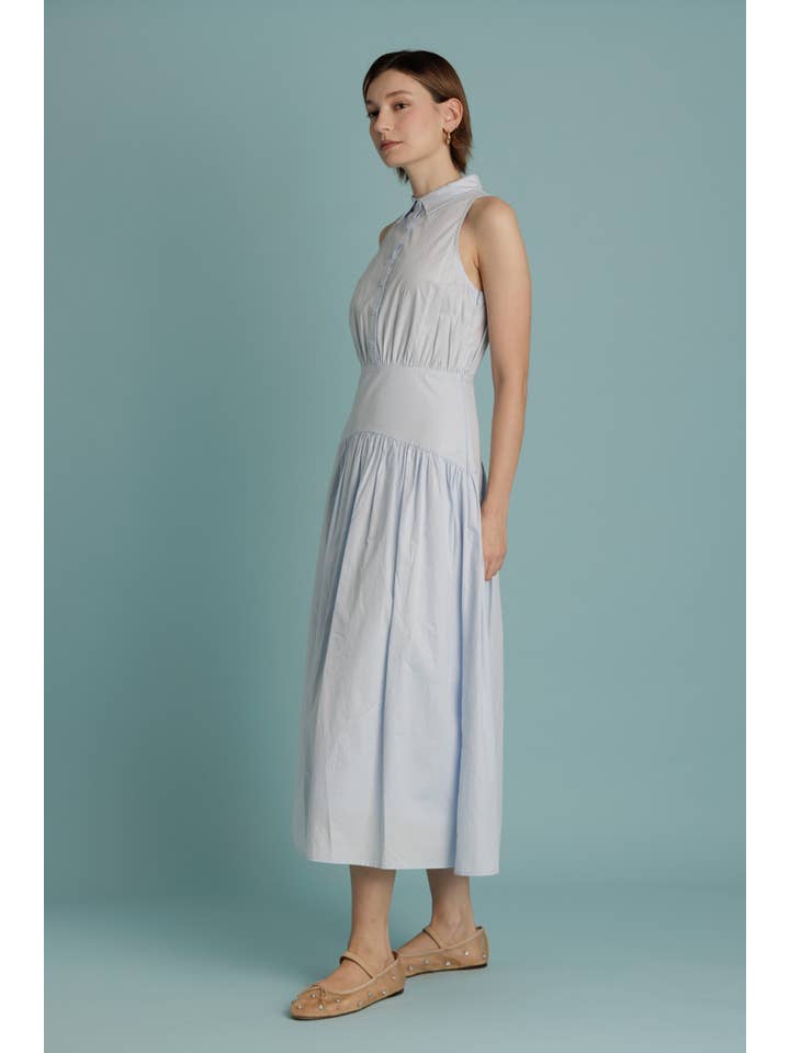Aureum - Wholesale Dress - Women's - AD2344 - CURVED YOKE MIDI SHIRT DRESS1