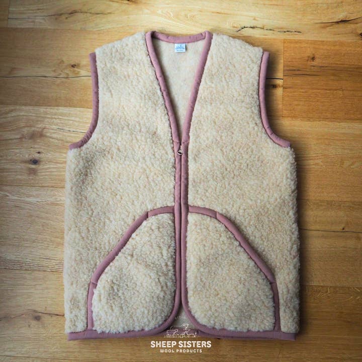 Kids Nimbus Wool Vest Beige for wholesale by Sheep Sisters
