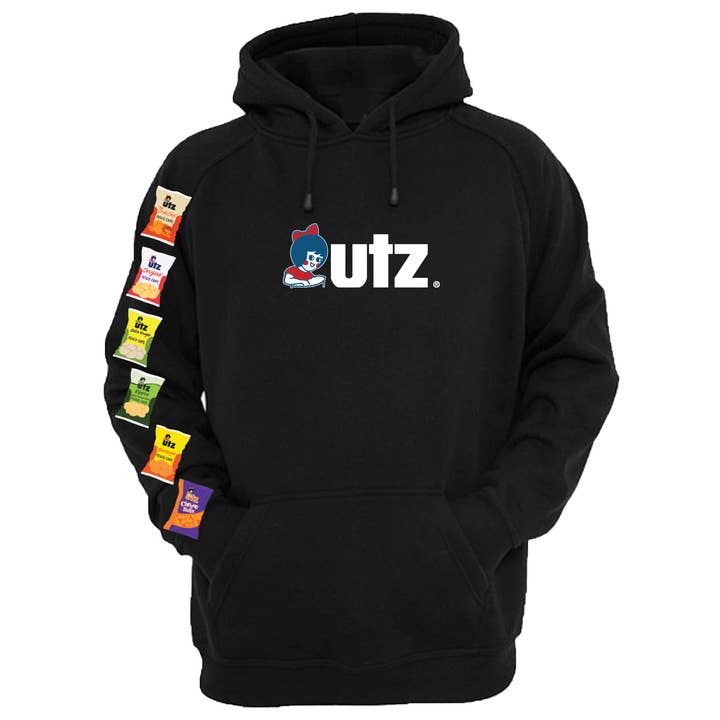 Black Utz Logo and Chip Bags Sleeve (Black) / Hoodie for wholesale on Faire