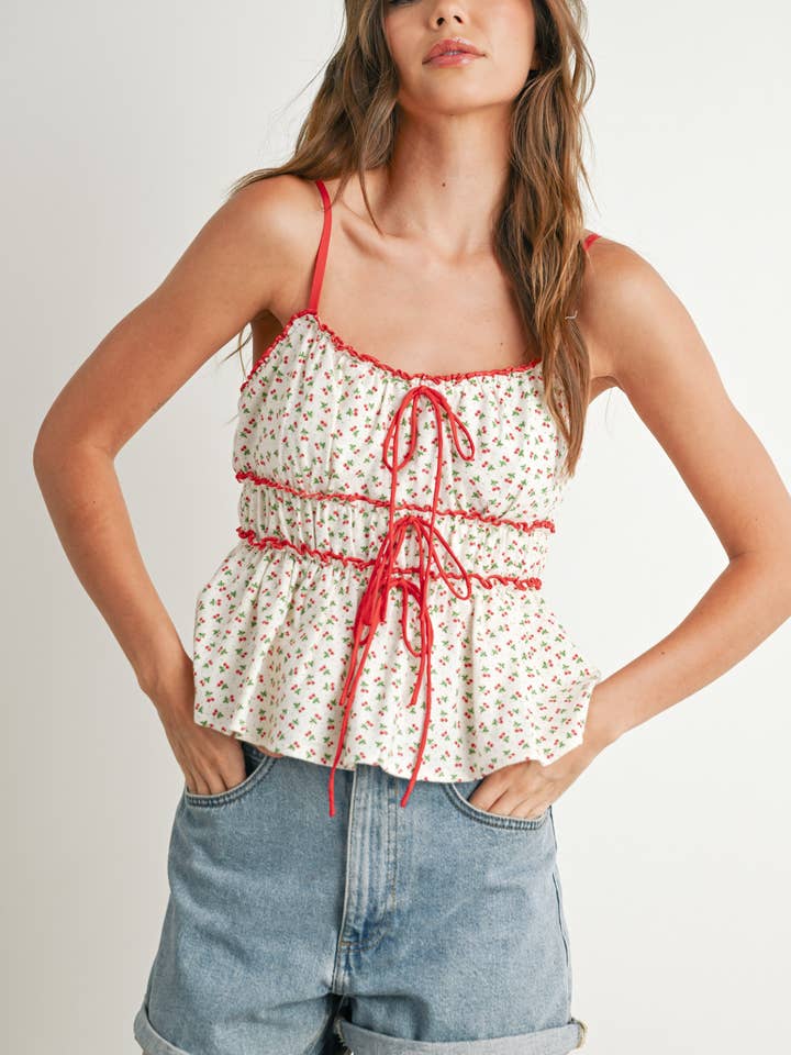 Cherry Blossom-top med bindebånd foran - BMT7745 for engroshandel hos BUTTERMELON