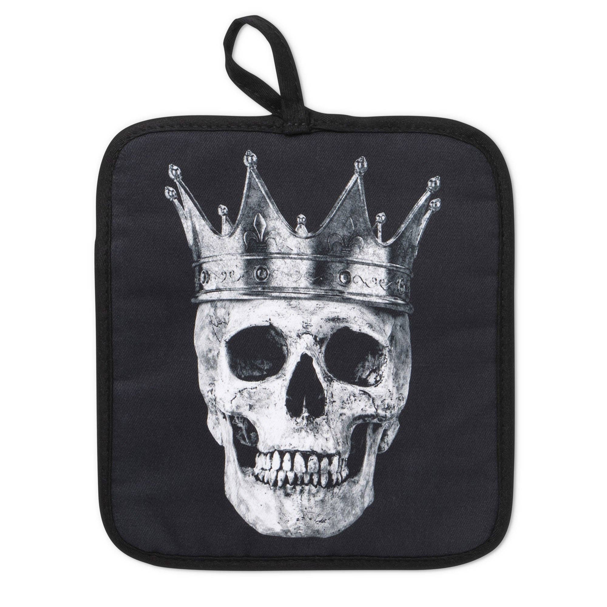 Zapps Clothing - Wholesale Oven Mitt/Pot Holder - King & Queen Black Skull Oven Mitts And Potholder Set4