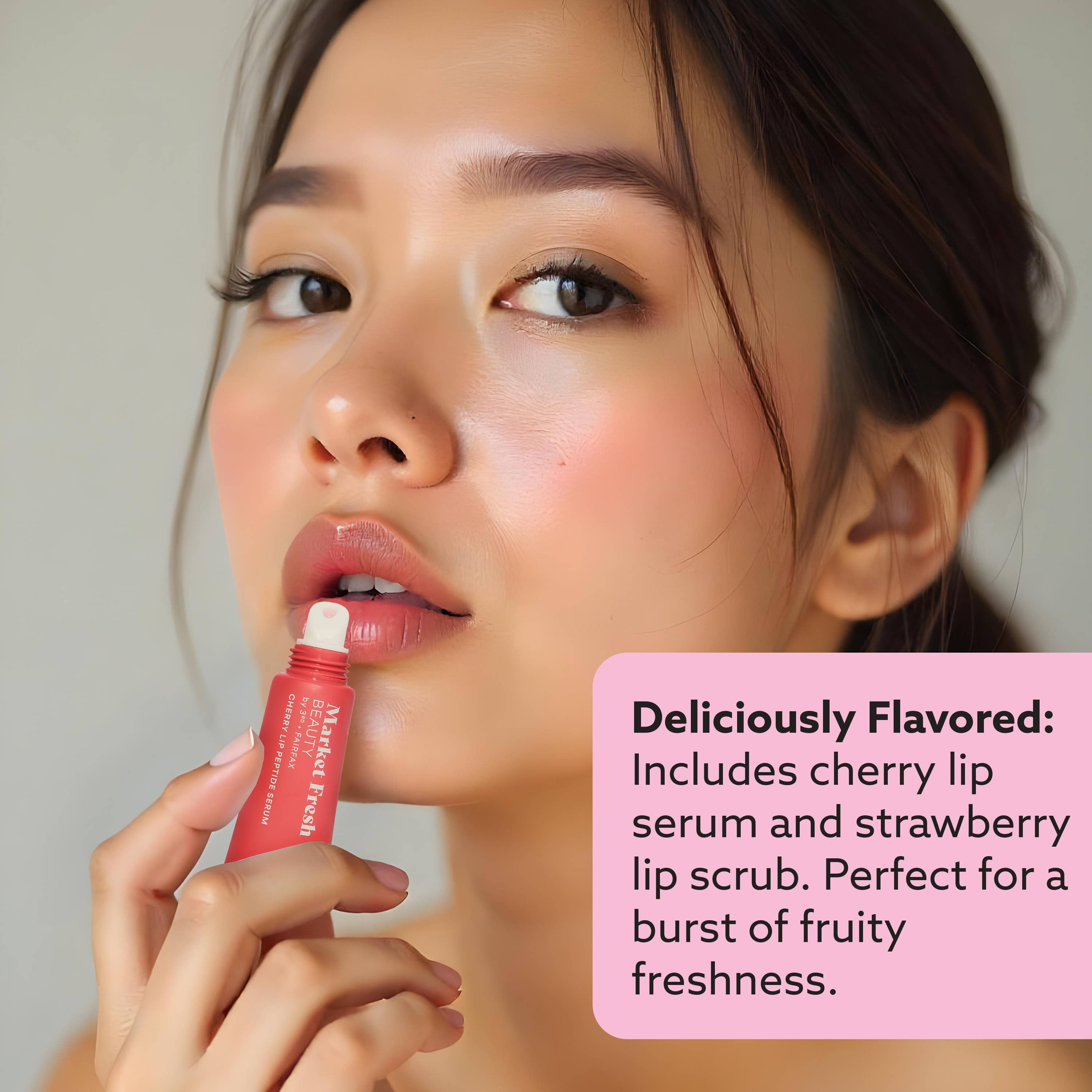 Market Fresh Beauty - Wholesale Lip Scrub/Polish - Market Fresh Beauty Pretty Pout Lip Kit – Exfoliating Strawberry Lip Scrub & Cherry Lip Peptide Serum | Hydrates, Smooths, and Revitalizes | Cruelty-Free & Clean Beauty1
