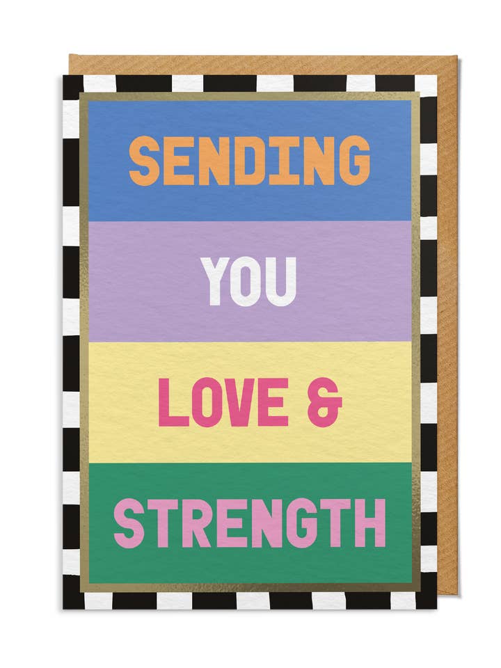 Sympathy Card — "Sending You Love & Strength" Stripes for wholesale by SANDERS DE ROEPER