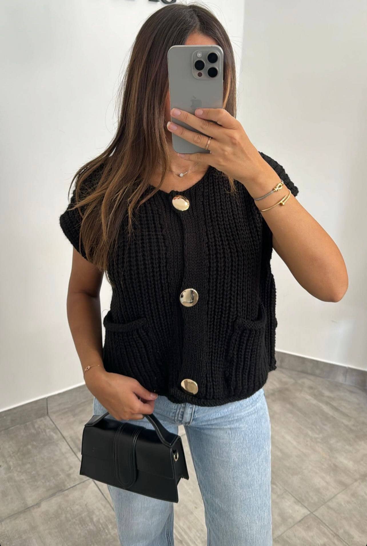 LORIANE - Wholesale Knit Sweater - Women's - 145B  Knit vest/cardigan one size7