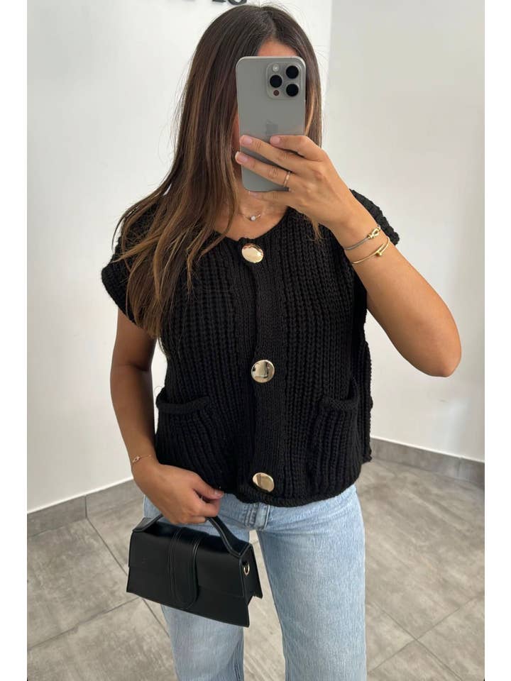 LORIANE - Wholesale Knit Sweater - Women's - 145B Knit vest/cardigan one size7