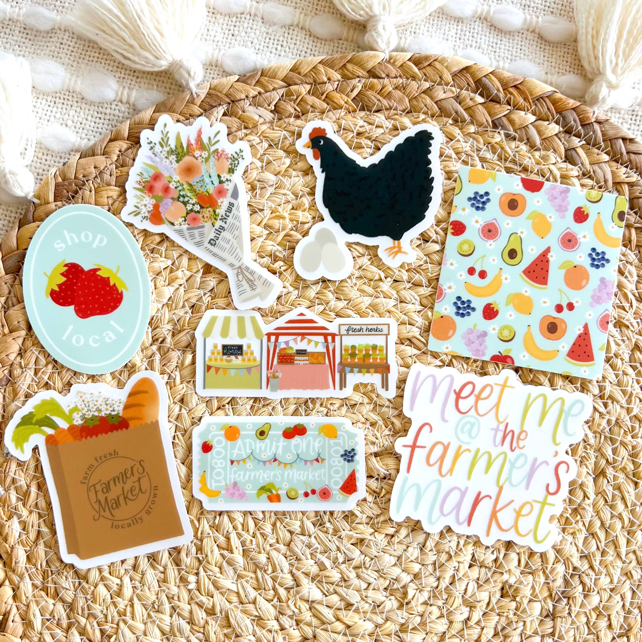 Elyse Breanne Design - Wholesale Sticker - Clear Bouquet in Newspaper Sticker 3.5x2.5in1