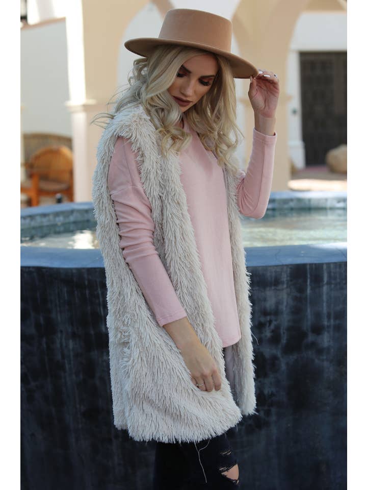 ANGIE - Wholesale Outerwear Vest - Women's - SJ812-ASIS FURRY VEST7