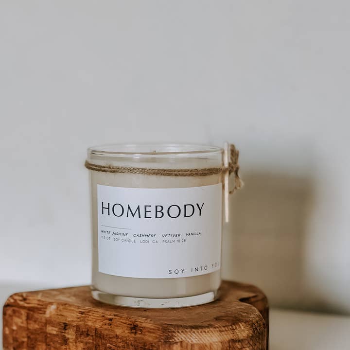 Soy Into You® - Wholesale Jar/Filled Candle - Homebody 100% Soy Jar Candle - Jasmine & Cashmere