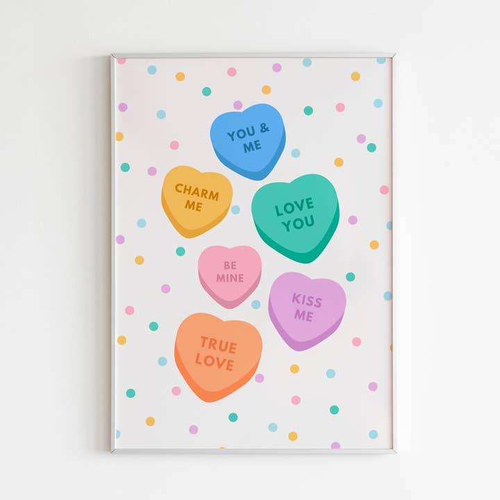 The Happy Badger – wholesale Art print – Love Hearts Print | Cute Valentines Day Wall Art2