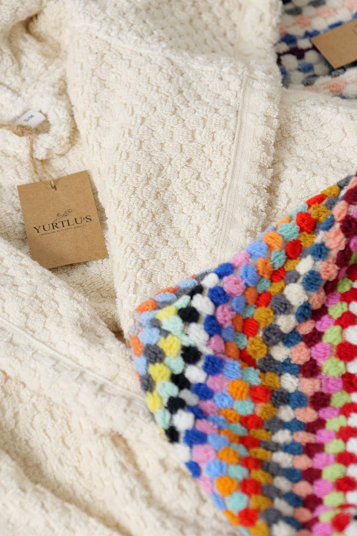 YURTLUS - Wholesale Robe - Women's - Unique 100% Cotton Pockets Bathrobe, Bubble Handwoven Robe65