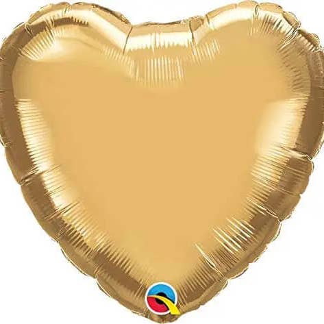 Qualatex - 18" Chrome Gold Heart Mylar Balloon #7 for wholesale by Party Expo, LLC