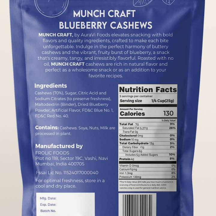 Munch Craft - Wholesale Nuts - Blueberry Cashews1