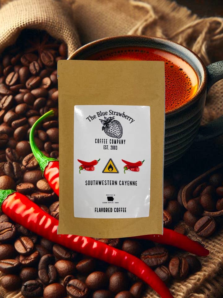 Southwest Cayenne (Flavored Coffee) for wholesale by The Blue Strawberry Coffee Co