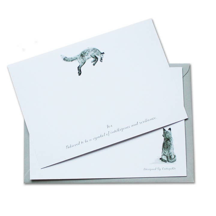 Notecard Set - Intelligence and Resilience - Fox Design for wholesale by CottageRts