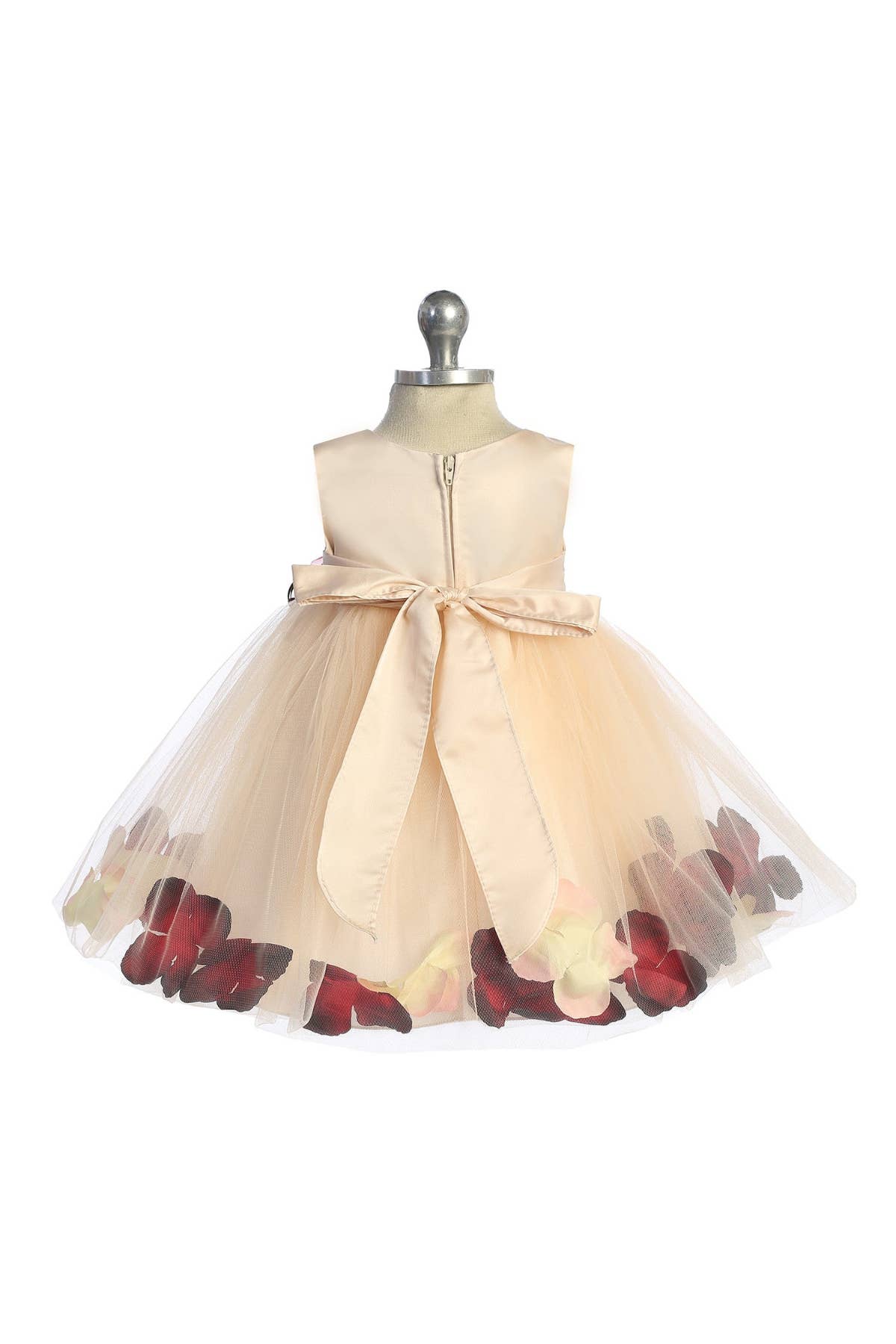 Kid's Dream – wholesale Dress – Baby – Blush Satin Flower Petal Baby Dress1