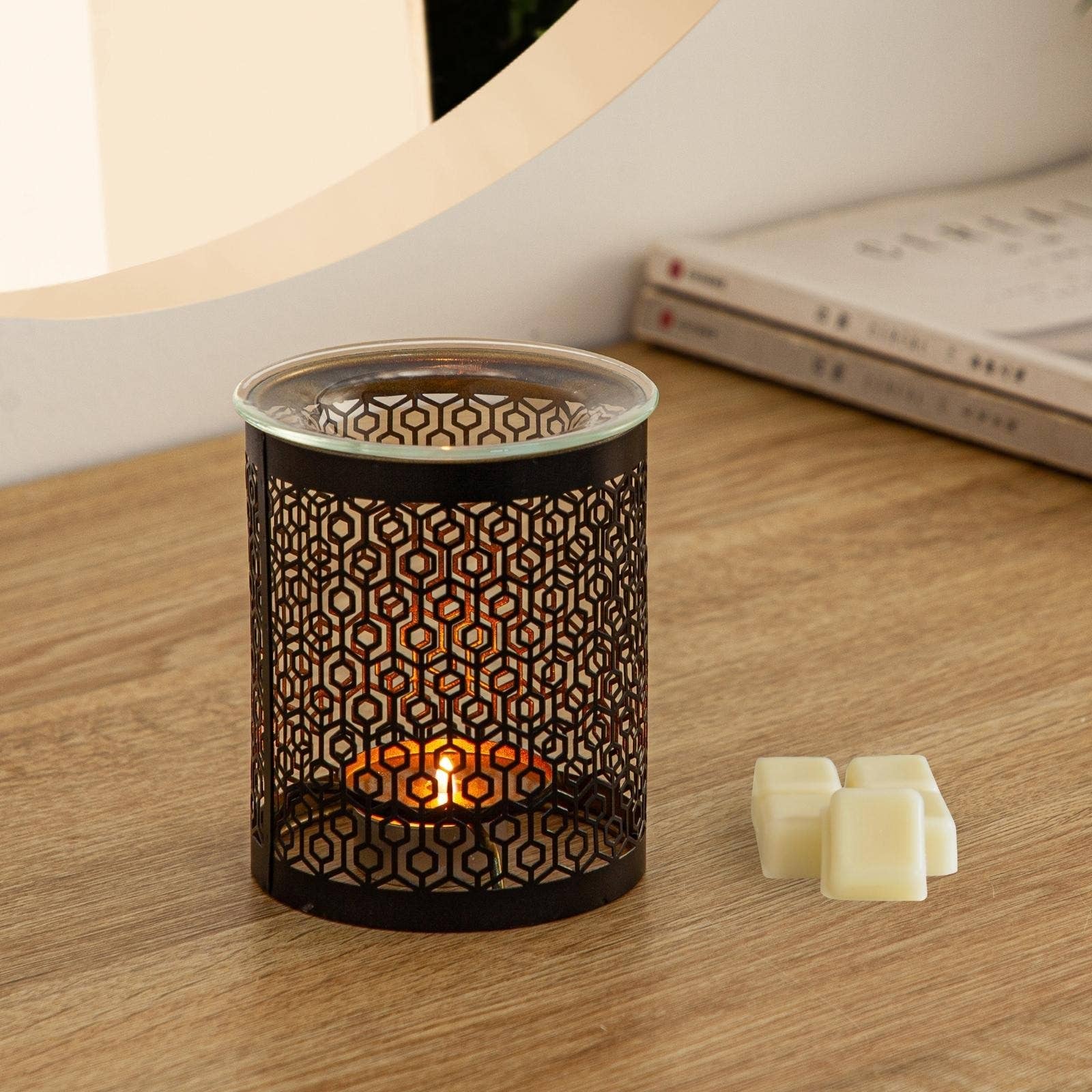 Zen'Arôme - Wholesale Oil Warmer - Metal Cutwork Incense Burner with Glass Dish Le Parfait13