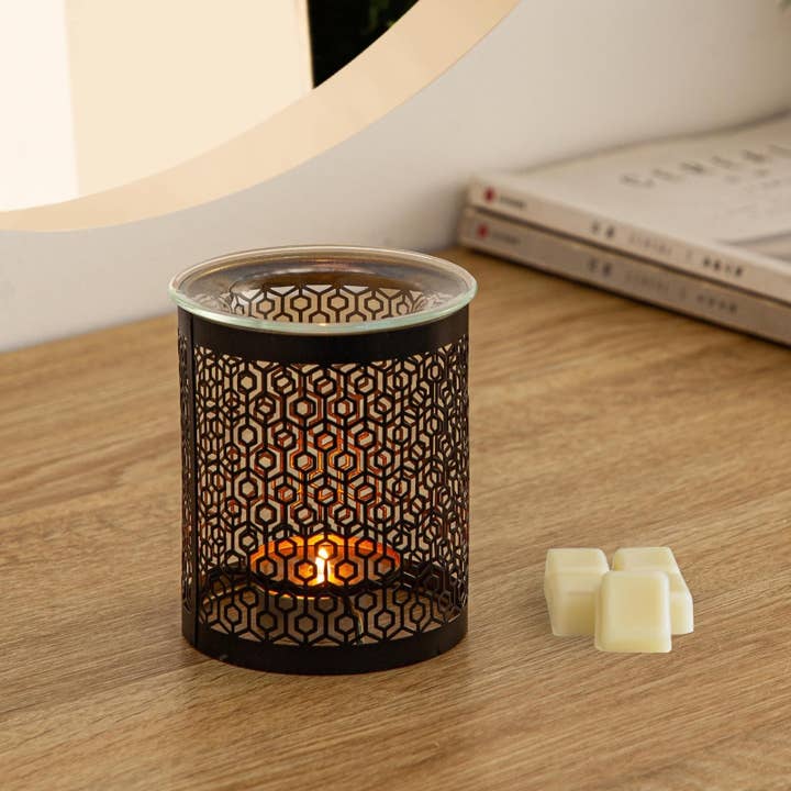 Zen'Arôme - Wholesale Oil Warmer - Metal Cutwork Incense Burner with Glass Dish Le Parfait13