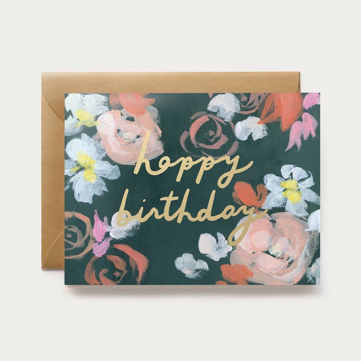 Our Heiday - Wholesale Birthday Card - Coral Florals Happy Birthday Card