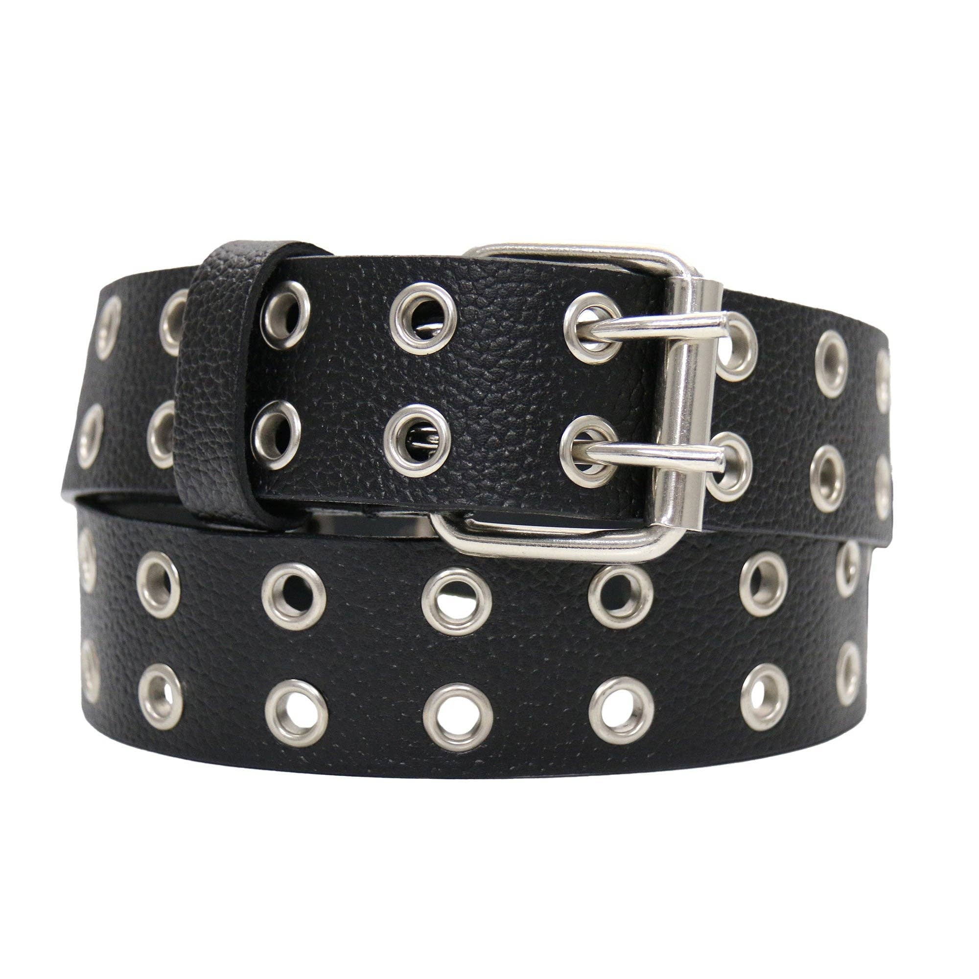 ZWART Hot Leathers 1 1/2" leren riem met dubbele oogjes BLA1122 voor groothandel op Faire0