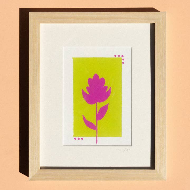 Mel K. Olrich Art - Wholesale Art Print - Colorblock Indian Paintbrush, pink & green, western wall art2