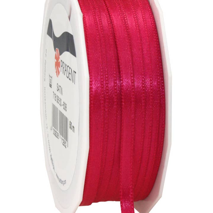 C.E. PATTBERG GmbH & Co. KG - Wholesale Ribbon - Gift Wrapping - double satin 50 m spool 6 mm magenta