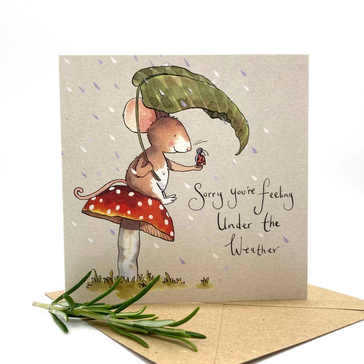 Get Well Card - Under the Weather for wholesale by Ink and Snail Limited