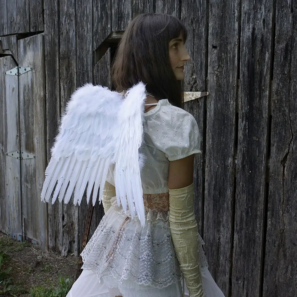 Zucker Feather Products - Wholesale Costume - Kids - Small White Angel Costume Wings - Halloween Cosplay Feather1