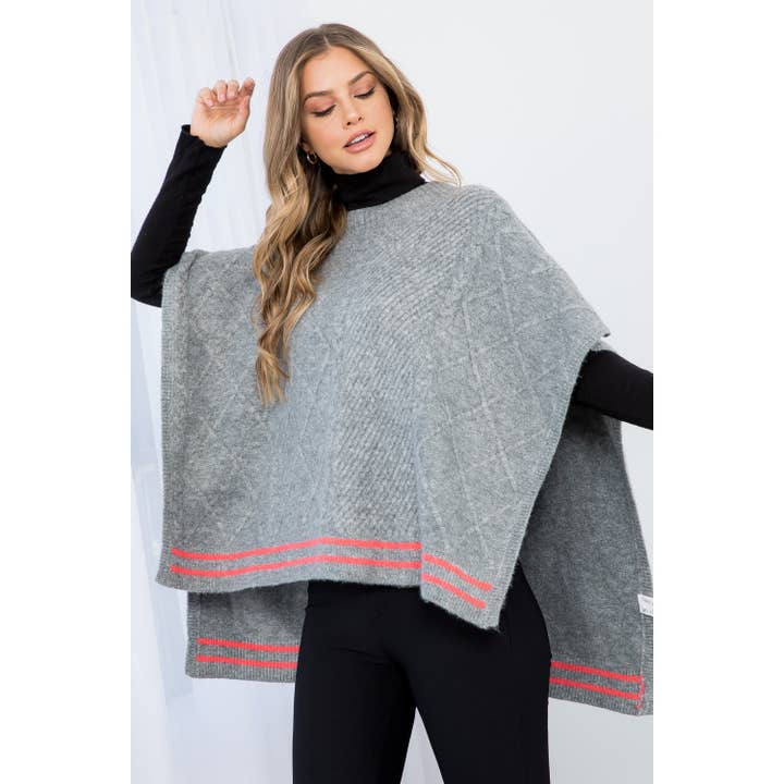 Gebreide poncho voor wholesale door THML