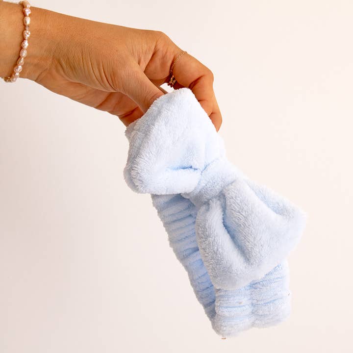 Blue Spa Bow Headband for wholesale by TreatBox