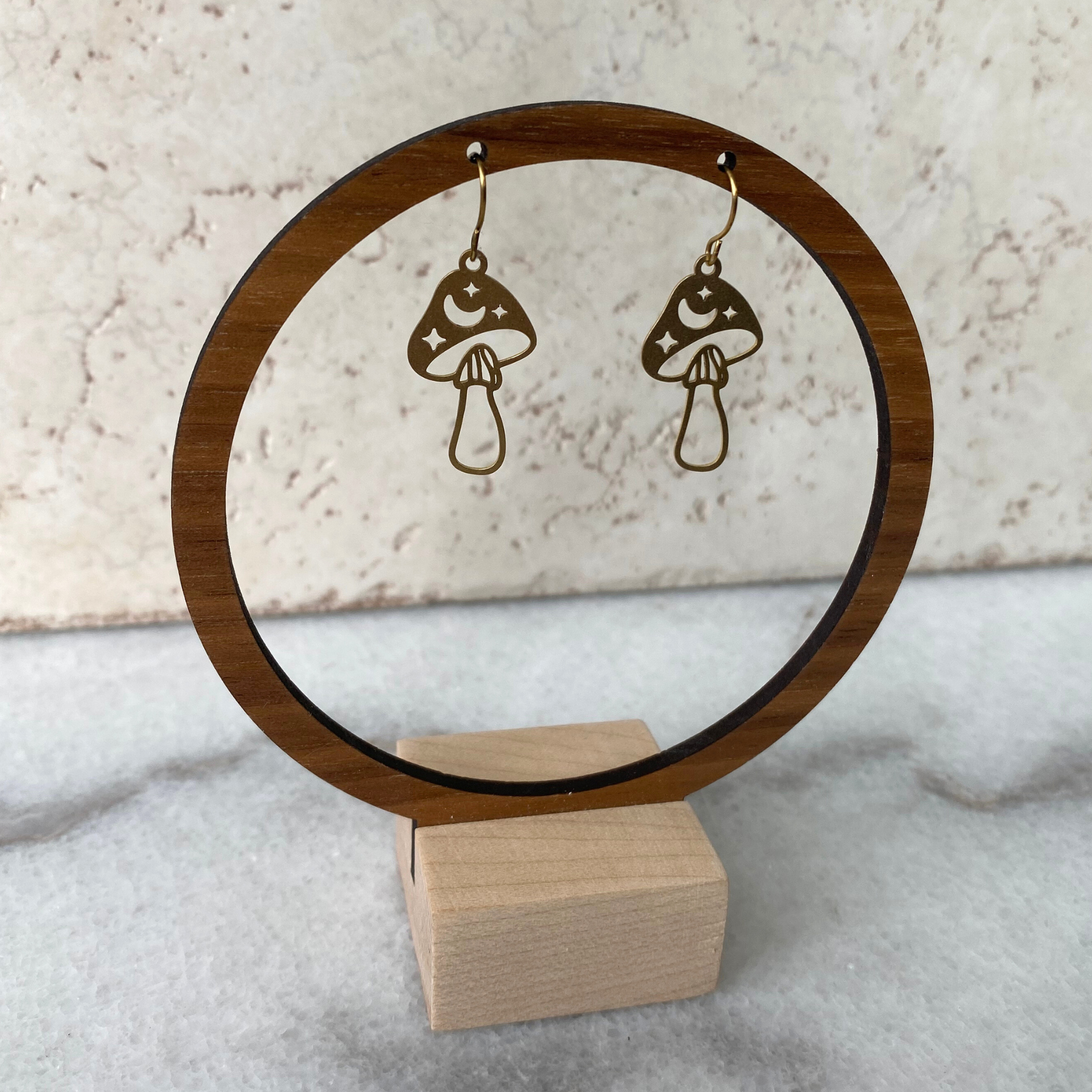 Seeds - Wholesale Dangle Earrings - Nature Charm Earrings | Mushrooms Bees Flowers Brass7